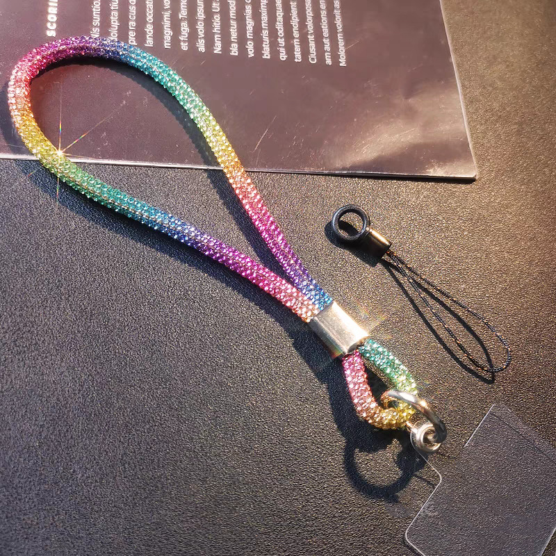 Mobile phone lanyard wrist chain luxury rhinestone pendant short lanyard phone chain