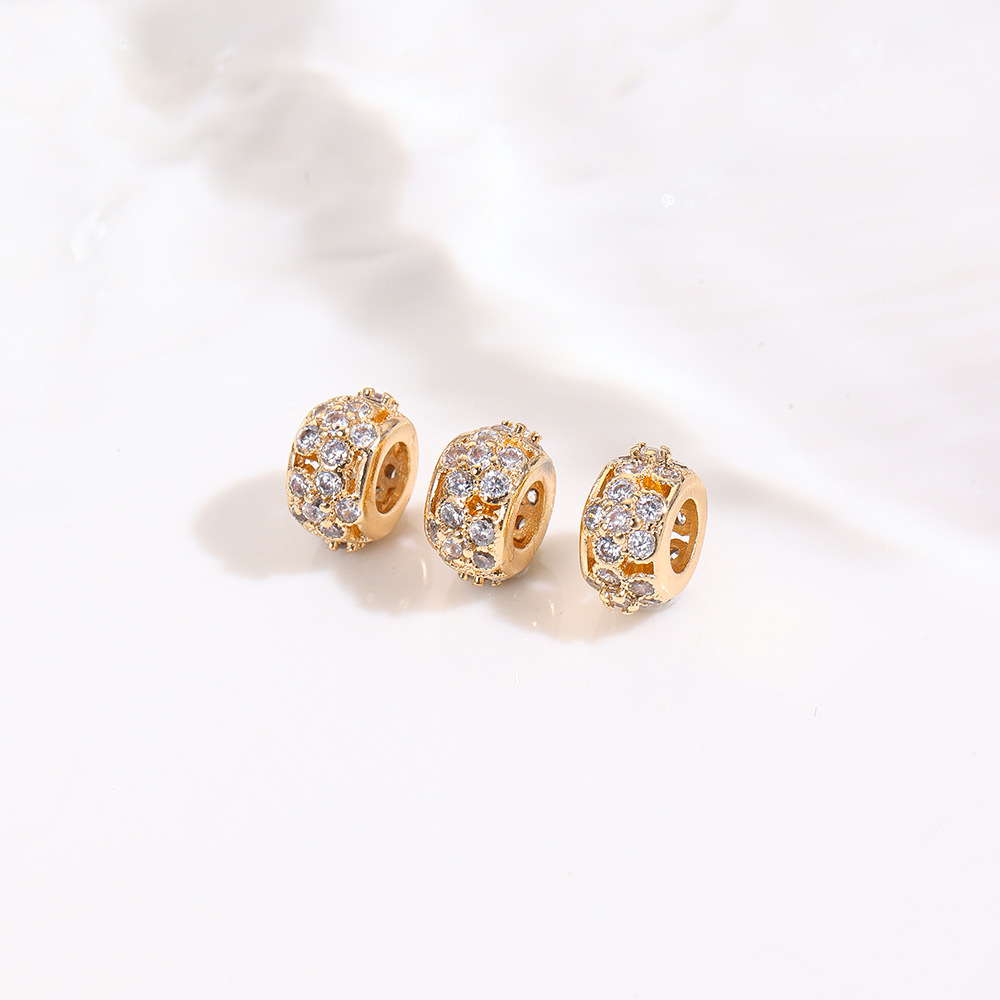 Copper plated 18K gold spacer beads, handmade loose beads DIY bracelet necklace crystal pearl spacer beads jewelry accessories
