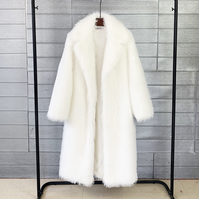 Autumn/winter women's long toka faux fur suit collar jacket coat artificial fur faux fur coat