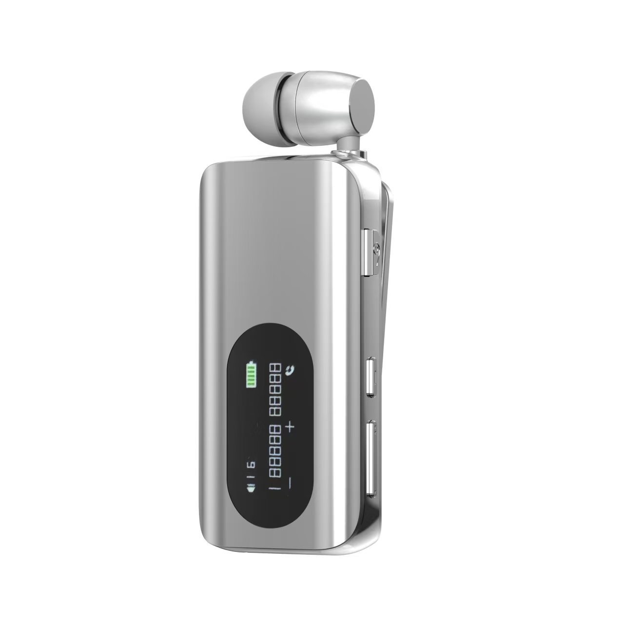 Business Q8 clip-on Bluetooth headset wireless retractable cable headset fast charging large battery LCD display