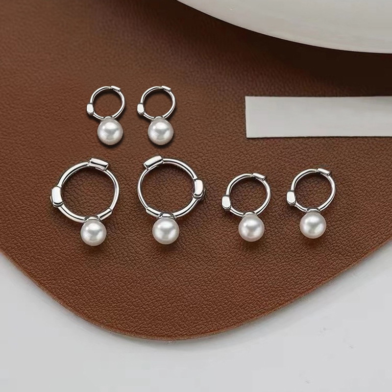Pearl Ear Cuff Stacking Earring Hoop Circle Earring