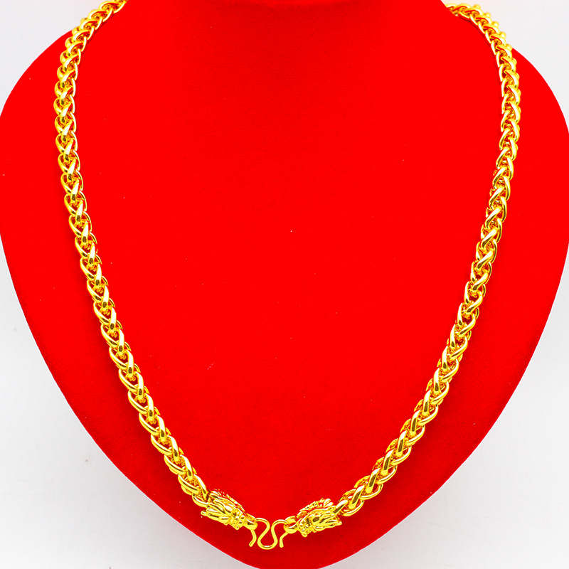 Men's exaggerated bold gold chain imitation gold 7N thickened dragon head snake bone necklace gold-plated large dragon bone chain necklace