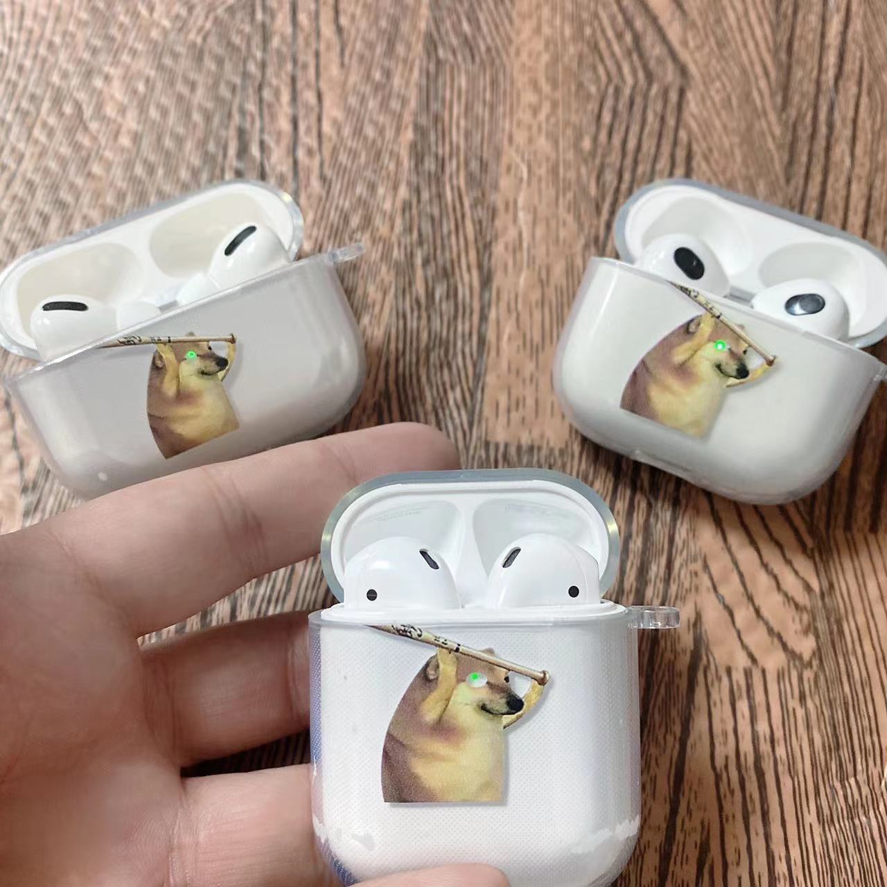AirPods protective case with 3D shark, cute cartoon silicone soft case for Apple wireless Bluetooth earphones