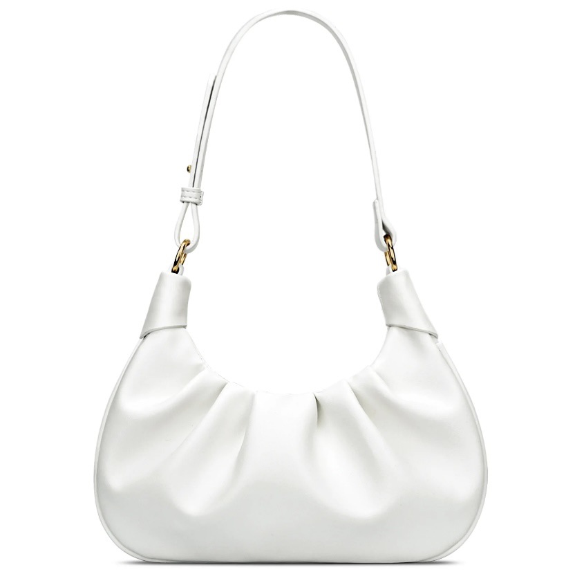 Wrinkled Soft Leather Cloud Bag Commuter Casual Single Shoulder Crossbody Bag Textured Handheld Bag Urban Simple
