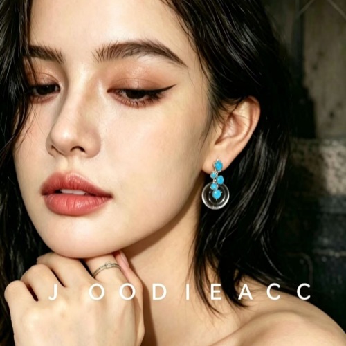 Stardust Ice Crystal Ball Turquoise Earrings Niche Zircon Ear Drops Delicate Ear