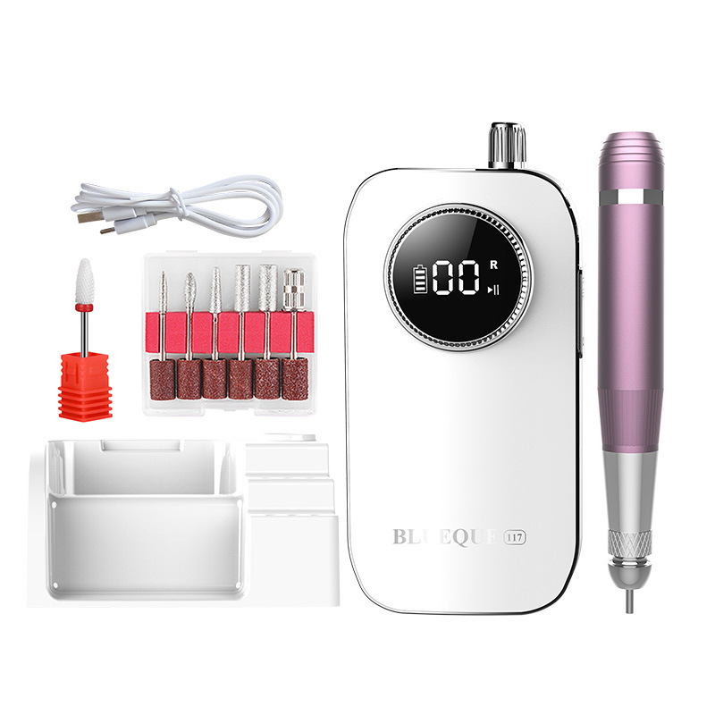 Coreless motor nail drill rechargeable electric nail file low noise nail file with base nail file