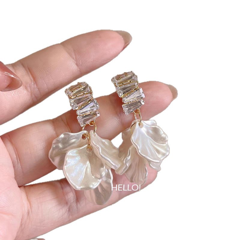 S925 silver needle heart flower tassel earring pearl stud earring for women ear accessory