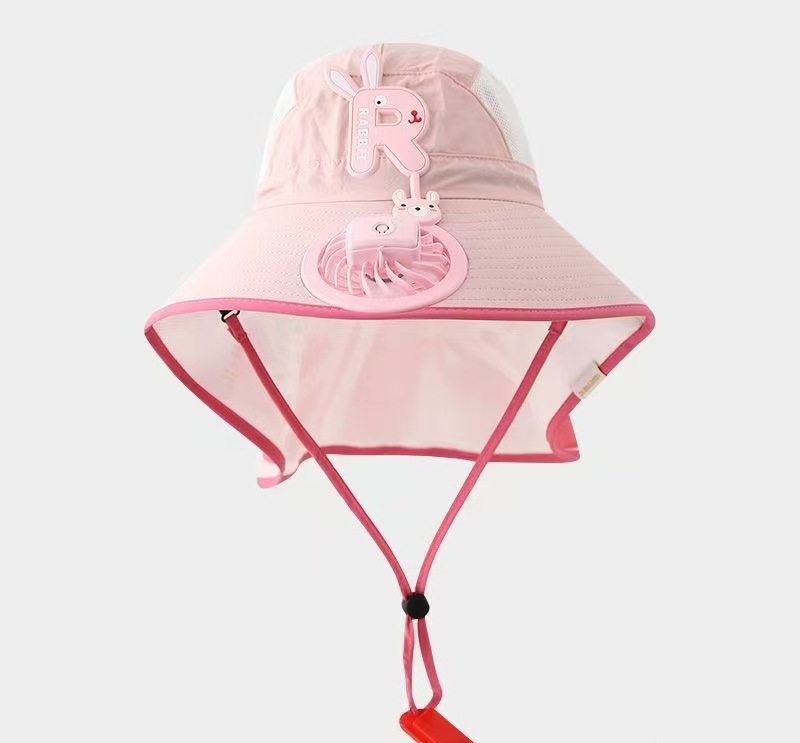Solar Fan Children's Hat, Summer Thin Sun Protection, Wide Brim, Cape Hat, Boys and Girls, Hollow Top Hat