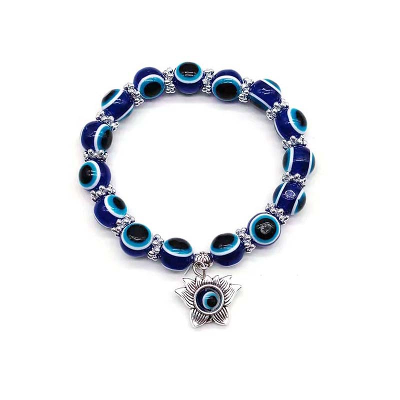 Evil Eye Bracelet Butterfly Elephant Hand of Fatima Pendant Resin Beaded Bracelet