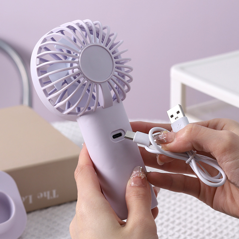 Desktop Handheld Fan USB Charging Digital Display Small Fan Portable Phone Stand Vertical Small Fan