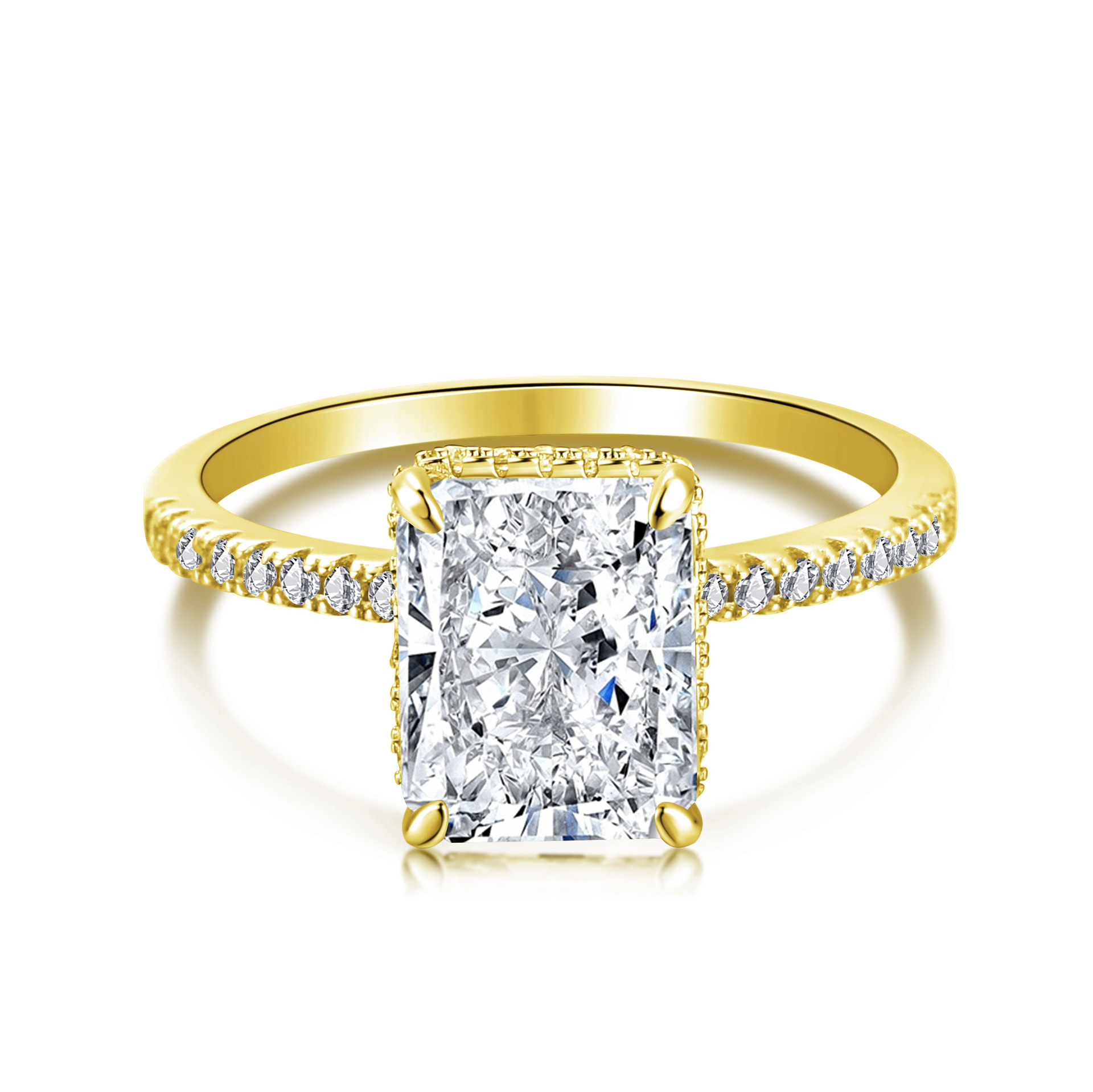 Jewelry S925 sterling silver ring women gold oval heart marquise zircon ring wholesale