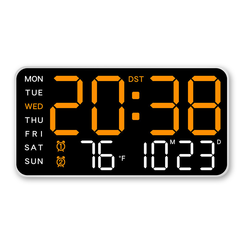 Frameless Electronic Clock Multifunctional Hanging and Standing Two-Use Clock Simple Digital Clock Display Living Room Wall Clock 6659