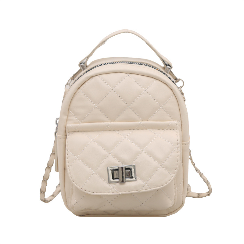 Niche mini backpack women 2026 new diamond grid chain casual multifunctional single shoulder bag