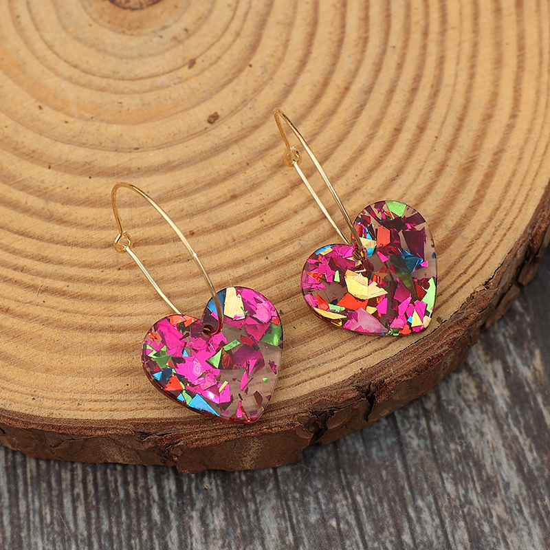 eBay New Valentine's Day Series Hyuna Style Sequins Transparent Heart Shape Multicolor Women Earrings Ear Jewelry