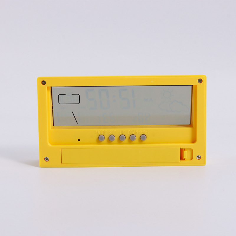 Custom processing transparent luminous electronic clock simple multifunctional clock weather temperature humidity digital display children small alarm clock
