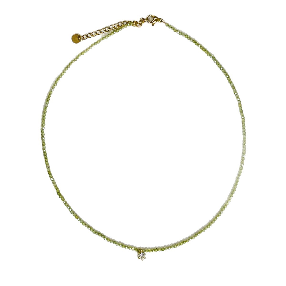 Minimalist Faceted Zircon Necklace Japanese Korean Style Beaded Necklace Simple Super Fairy Collarbone Chain