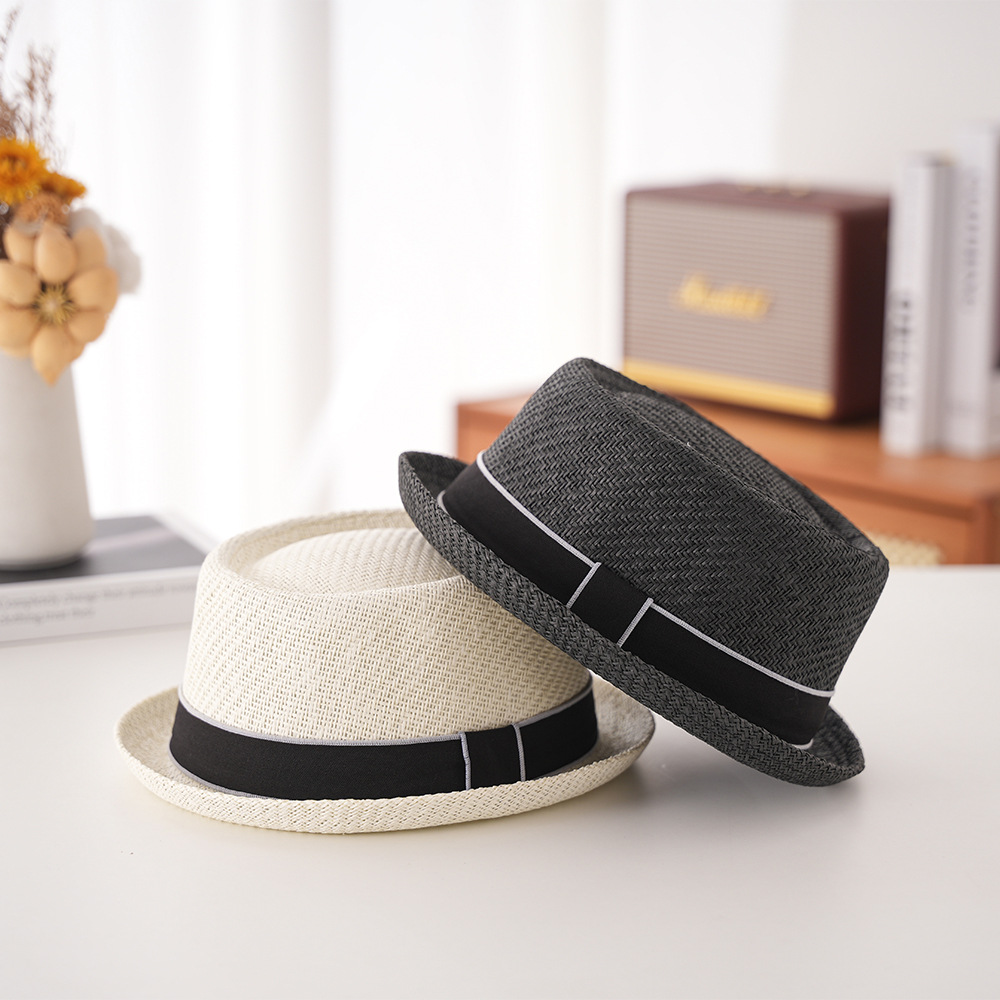 Duck Grass Concave Round Top Fedora Summer Outing Short Brim Jazz Sun Hat