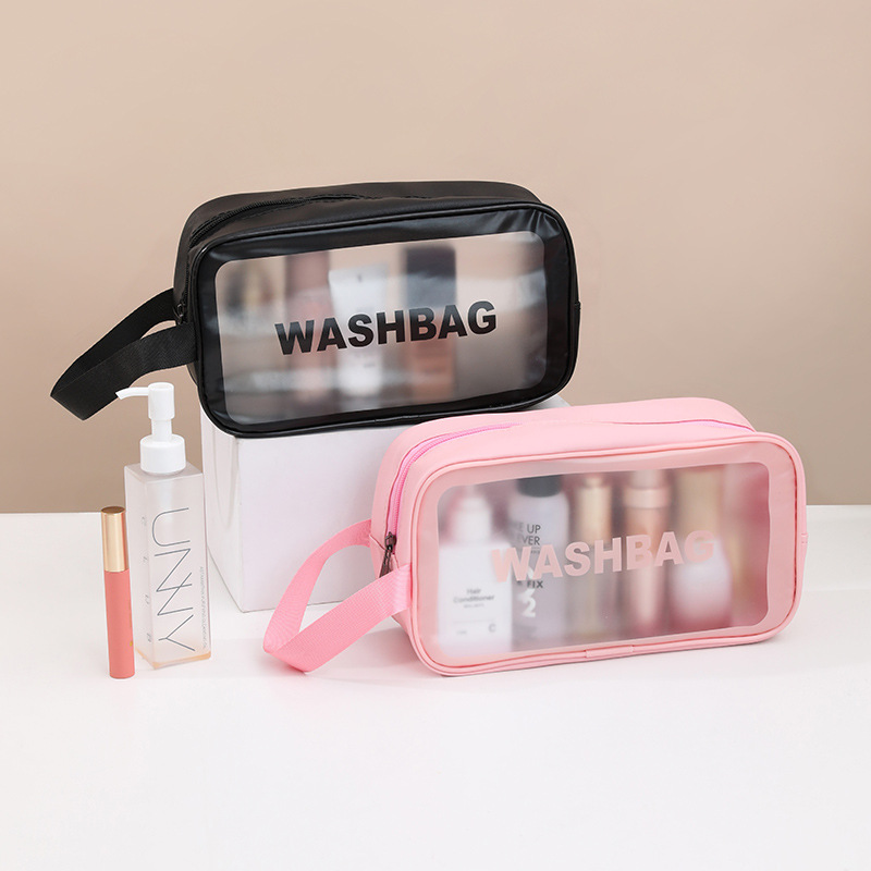 PVC Waterproof Cosmetic Bag, Portable Handheld Storage Bag, Large Capacity Toiletry Bag, Travel Storage Bag, Customizable