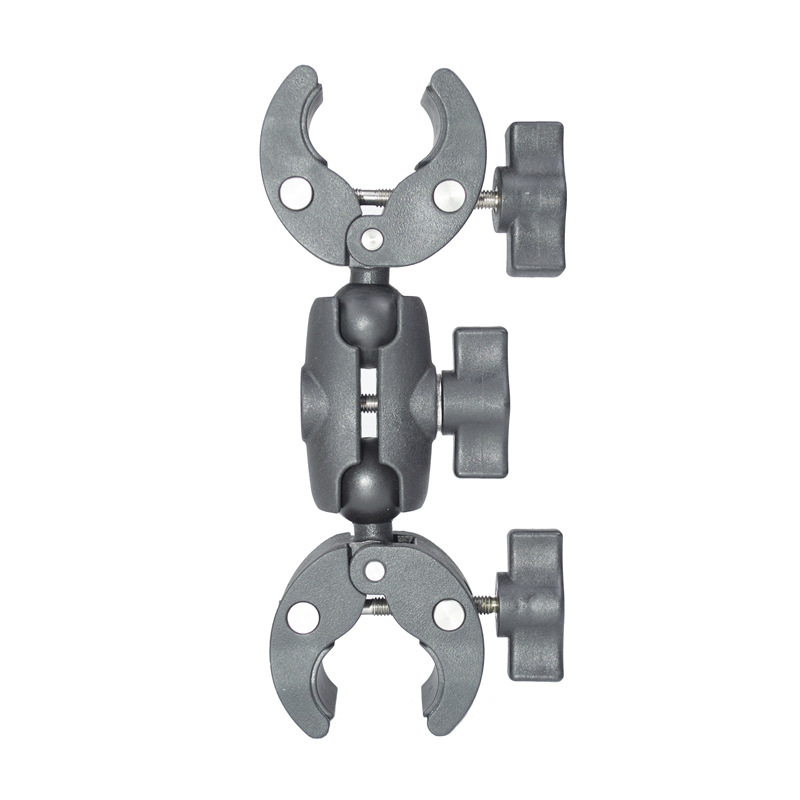 New heavy-duty clamp double head clip selfie stick photography light fixing bracket bicycle motorcycle rain gear bracket