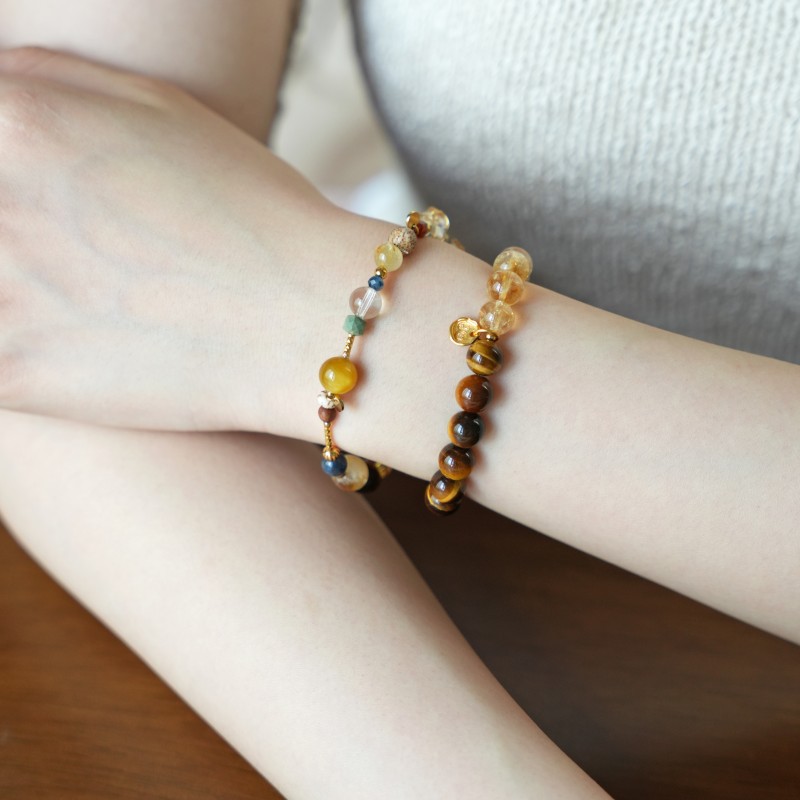 「Moss Green」Original Chinese-style natural multi-gem career bracelet, fortune and luck bracelet, gift