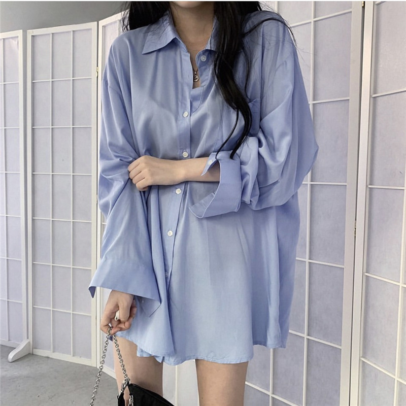 2023 New Sun Protection Silky Draping Sun Protection Long Sleeve Loose Shirt