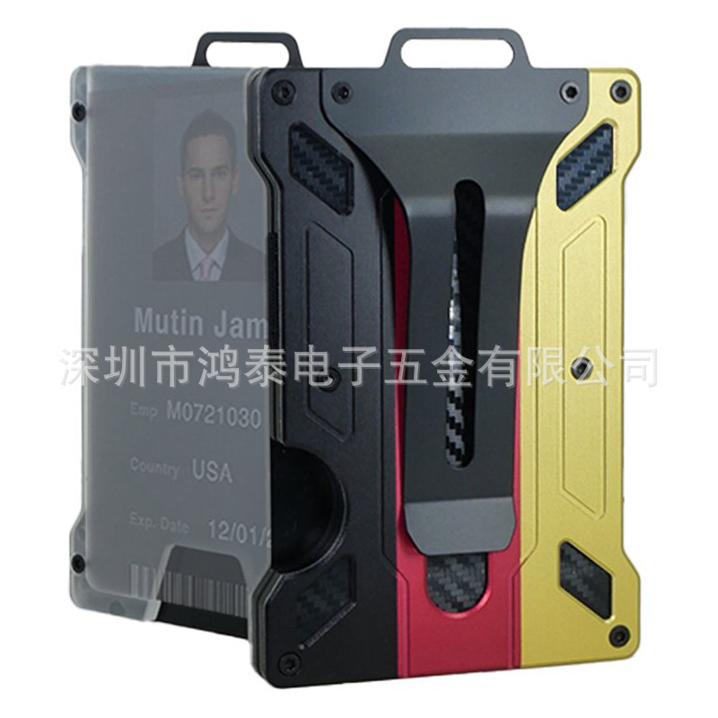 New Aluminum Alloy Card Holder Transparent Badge RFID Metal Wallet Work ID Card Clip with Badge Slot