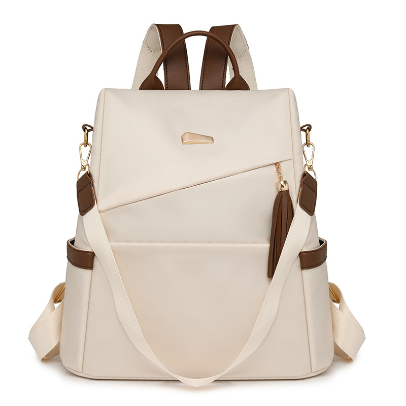 New Oxford cloth backpack large capacity casual backpack women's simple commuting contrast color anti-theft women's bag