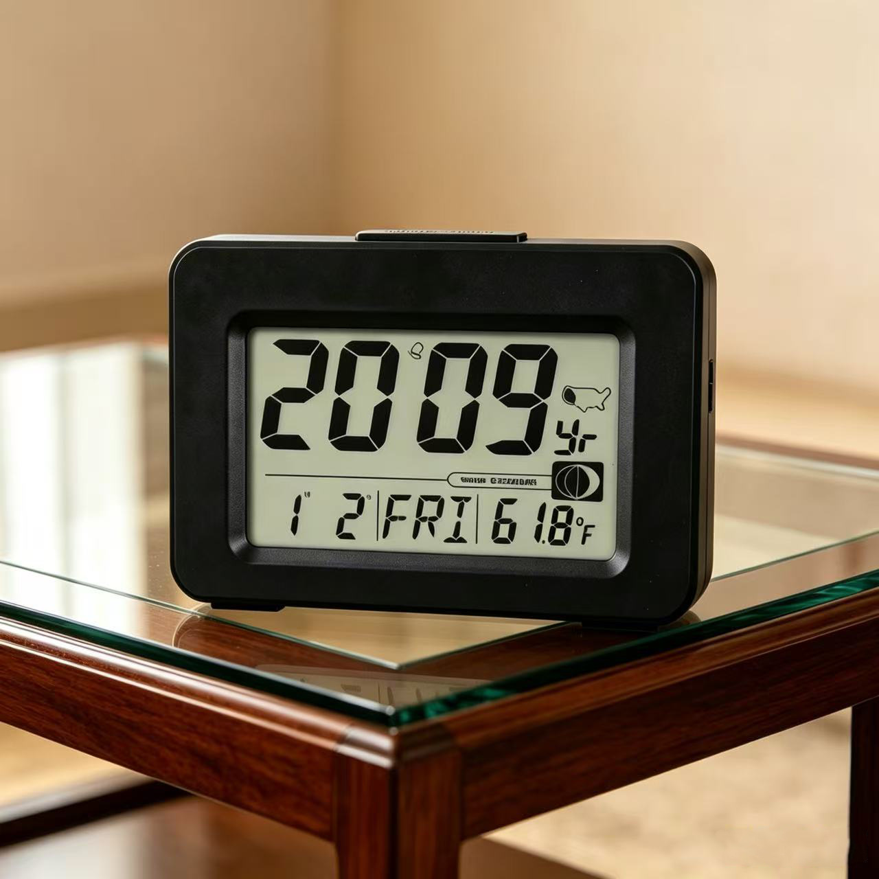 American-style digital automatic time-setting Japanese electronic radio-controlled clock, smart snooze clock, night-light alarm clock, German radio-controlled clock
