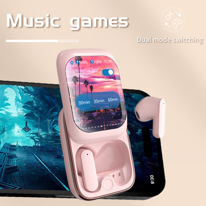 Strict H8 large screen slide smart Bluetooth earphone color screen display noise reduction touch screen multifunctional wireless TWS