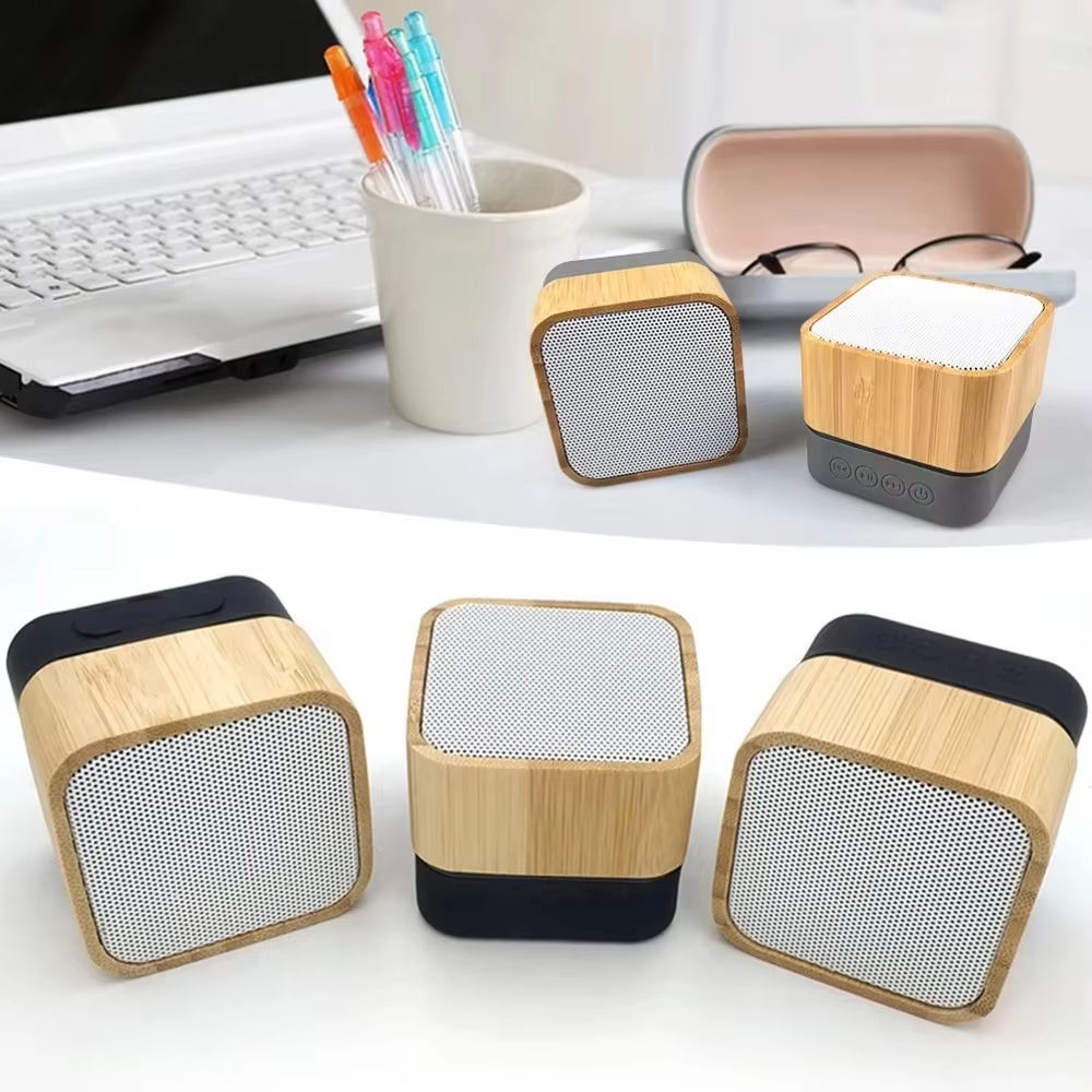 Wooden Bluetooth speaker mini small speaker wood wireless speaker card gift digital