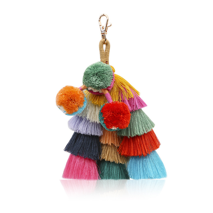 Bohemian Tassel Pendant DIY Handwoven Hanging Decoration Ethnic Style Bag Keychain Pendant