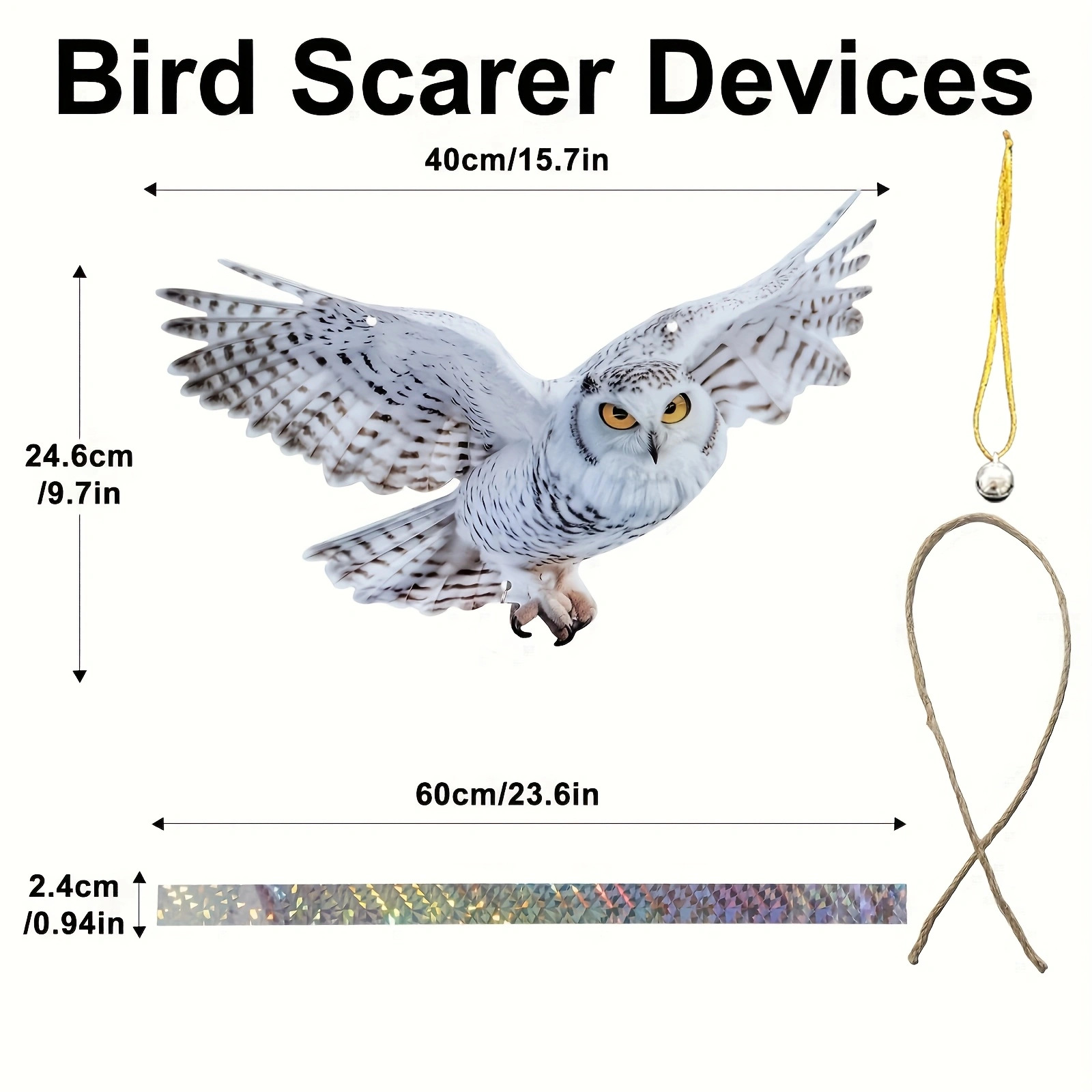 Garden Bird Repellent Storm Eagle 2D Acrylic Material Yard Lifelike Craft Hanging Decoration Simulated Animal