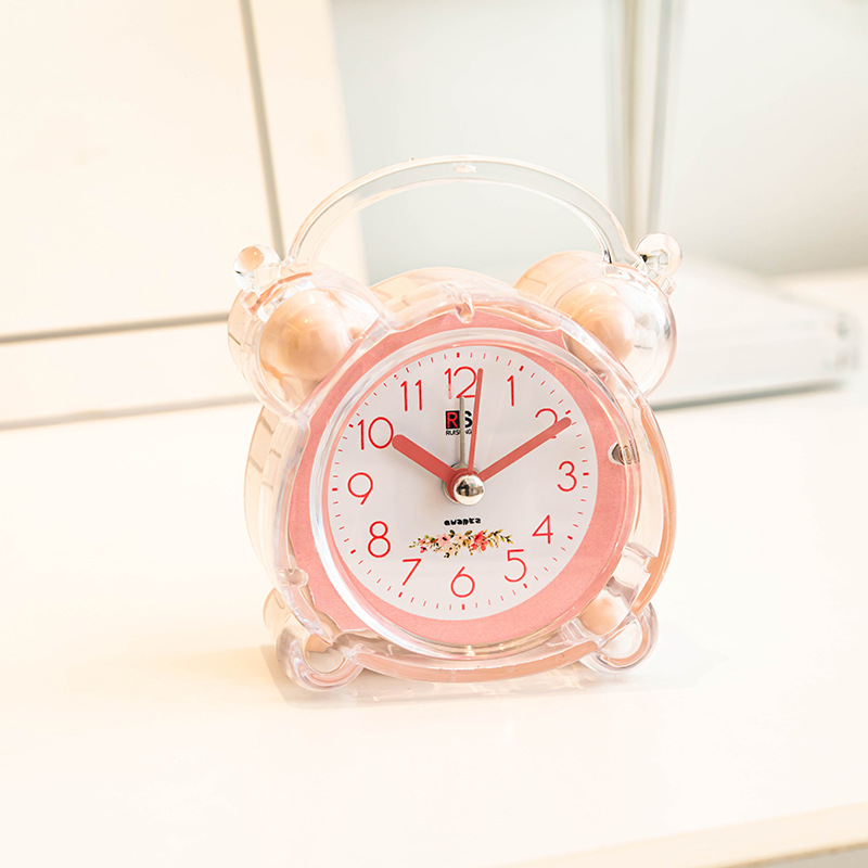 Sales crystal alarm clock silent student DIY simple cartoon children's electronic small alarm clock