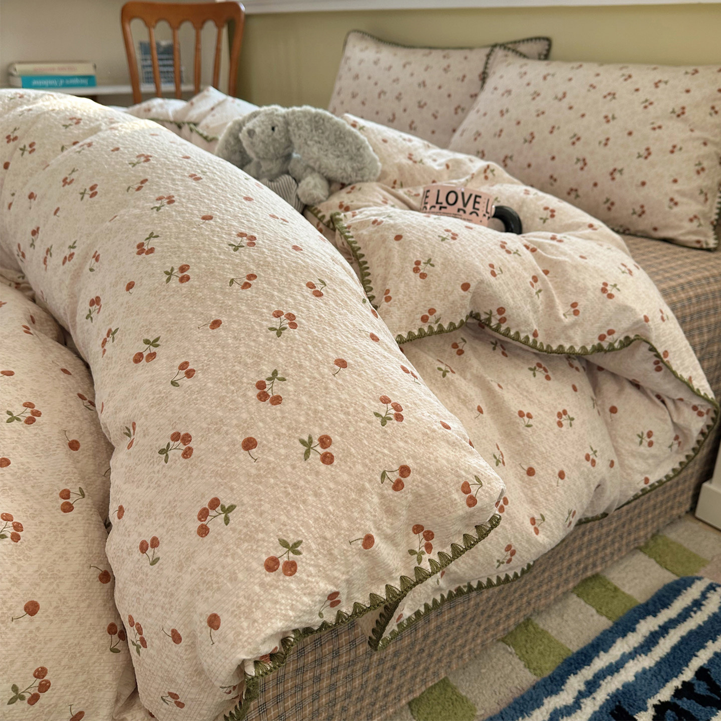 2026 new double-layer gauze quilt cover single piece 150x200x230 single dormitory quilt cover quilt cover non-cotton pure cotton a