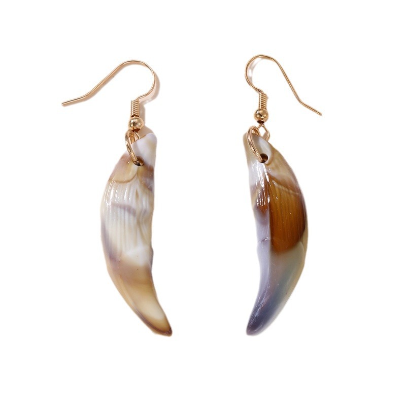 EZ5365 New Shell Conch Earrings Exaggerated Ear Accessories Women's Bohemian Beach Vacation Style Accessory