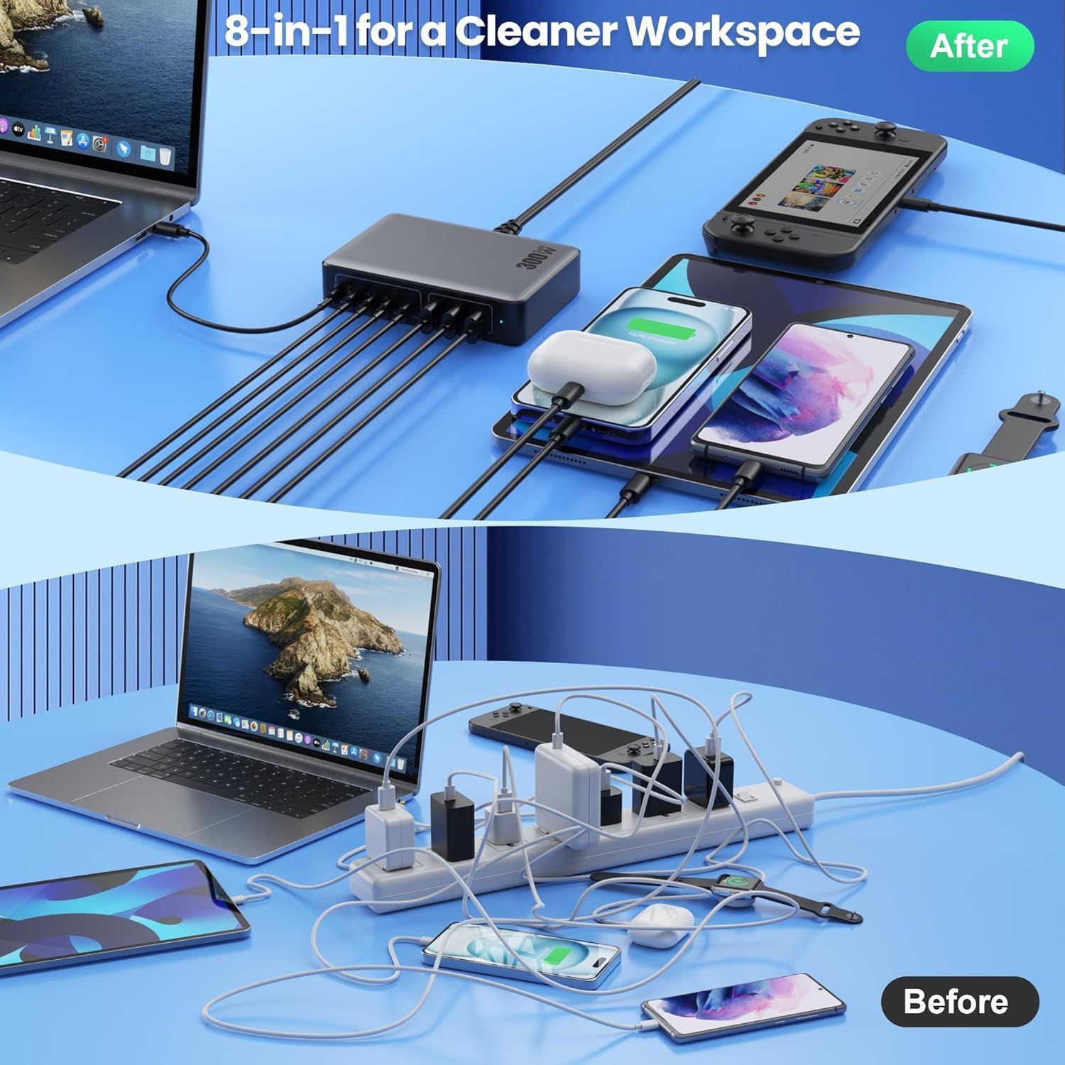 Selected 300W GaN Charger 20V5A High Power Phone Laptop Desktop Charging Station 300W Fast Charging
