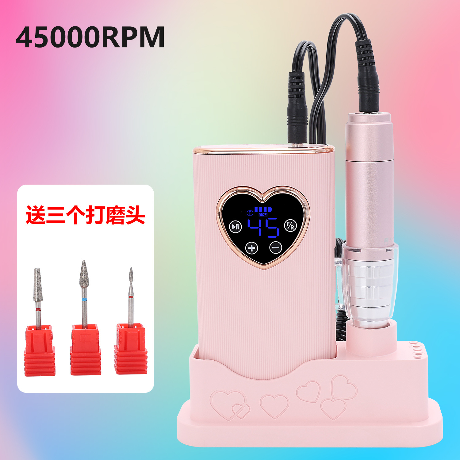 Portable Nail Drill 45000 RPM Adjustable Professional Dead Skin Remover Polisher for Nail Salon