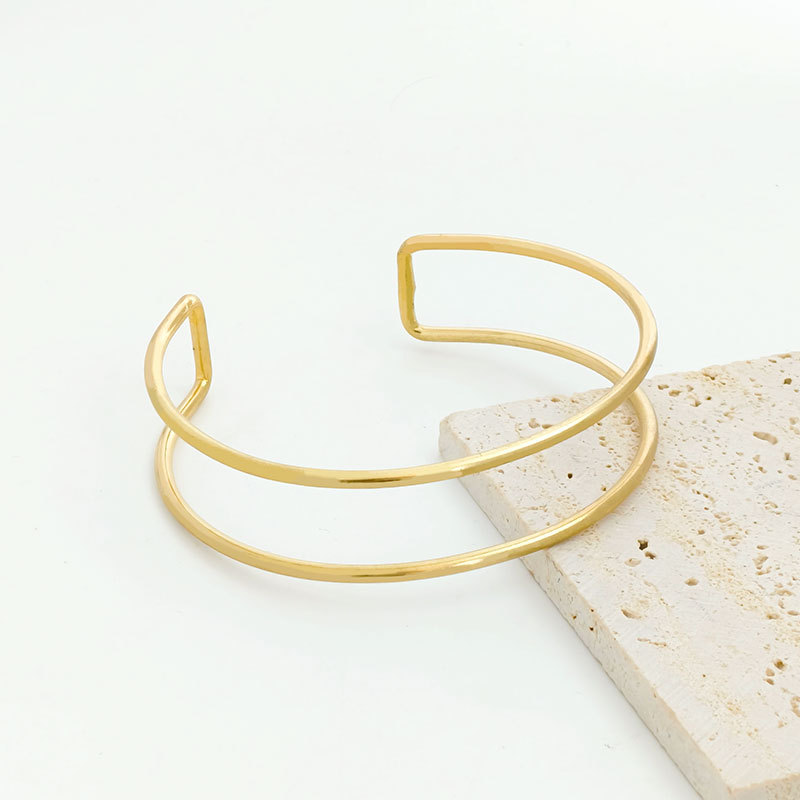 Hollow multi-layer cross exaggerated arm ring open adjustable bracelet