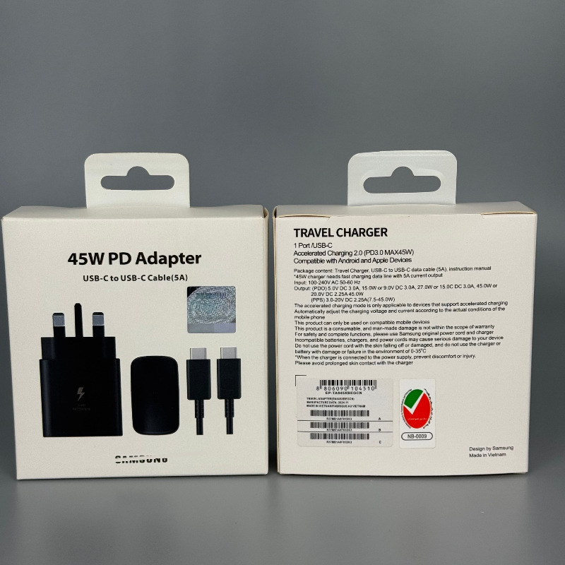 Original T845 Applicable Samsung Mobile Full 45W Charger European Standard British Standard 25W Charging Head Original