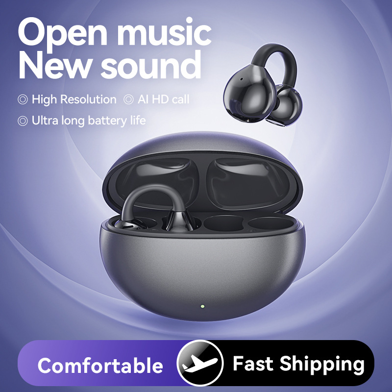 M91 Ear Clip Bluetooth Earphone Ultra Long Battery Life TWS Wireless Pair AI Translation Bluetooth Earphone