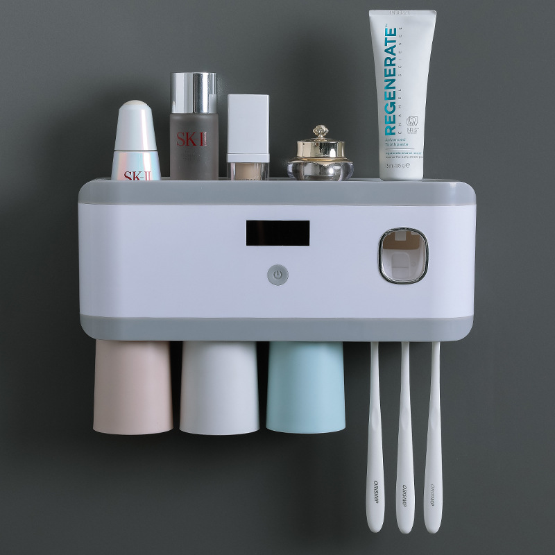 UV sterilization toothbrush holder toothbrush sterilizer no-drill storage rack toothbrush cup tooth cup suction cup type