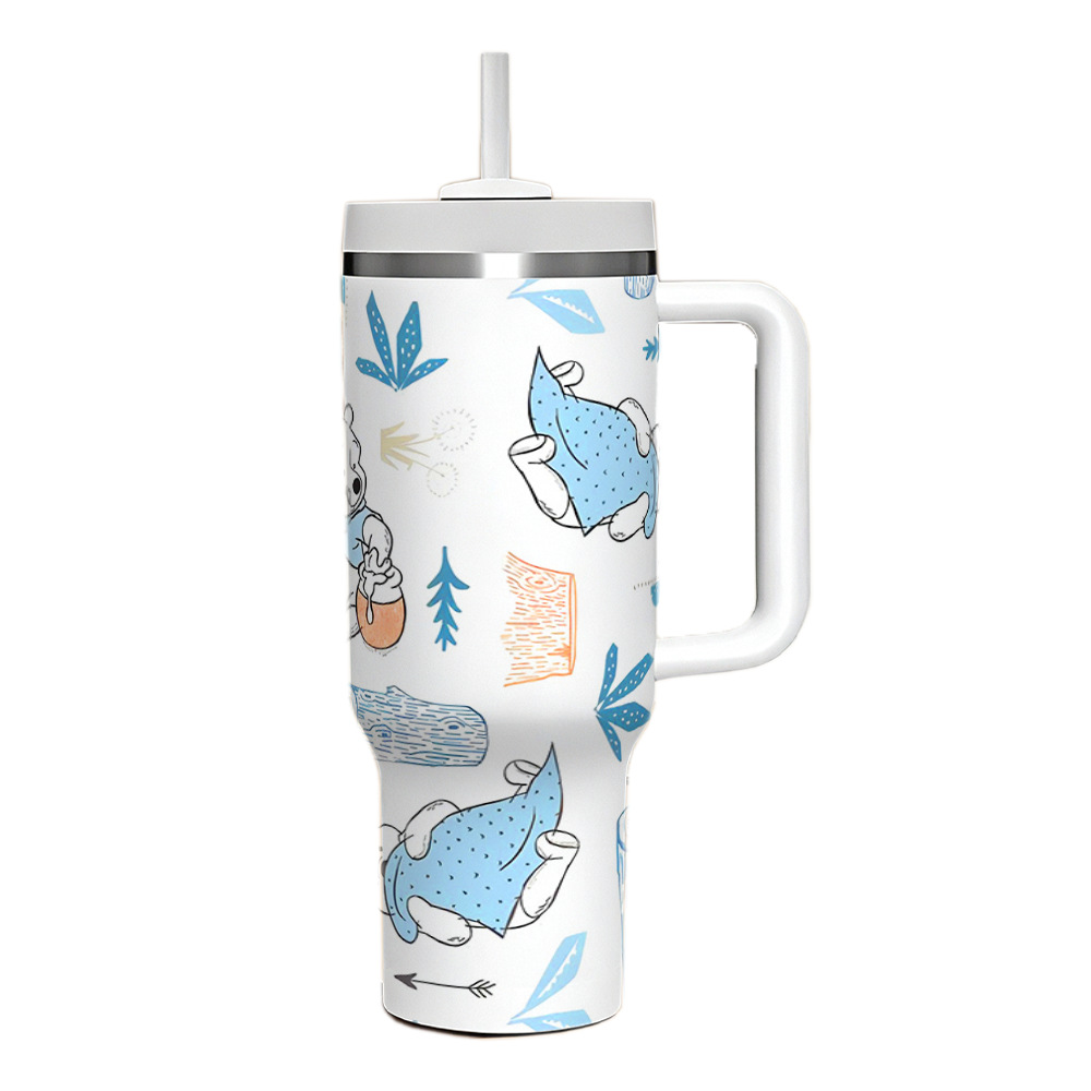 New printed bear 40oz second generation handle car cup thermal Winnie large capacity ice霸 cup 3D printing