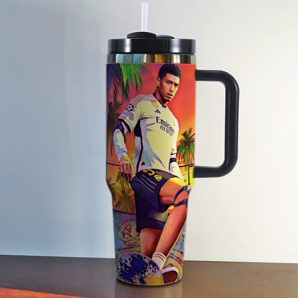 Stainless steel thermal cup Tumbler car cup World Cup football star custom 40OZ large capacity ice霸 cup