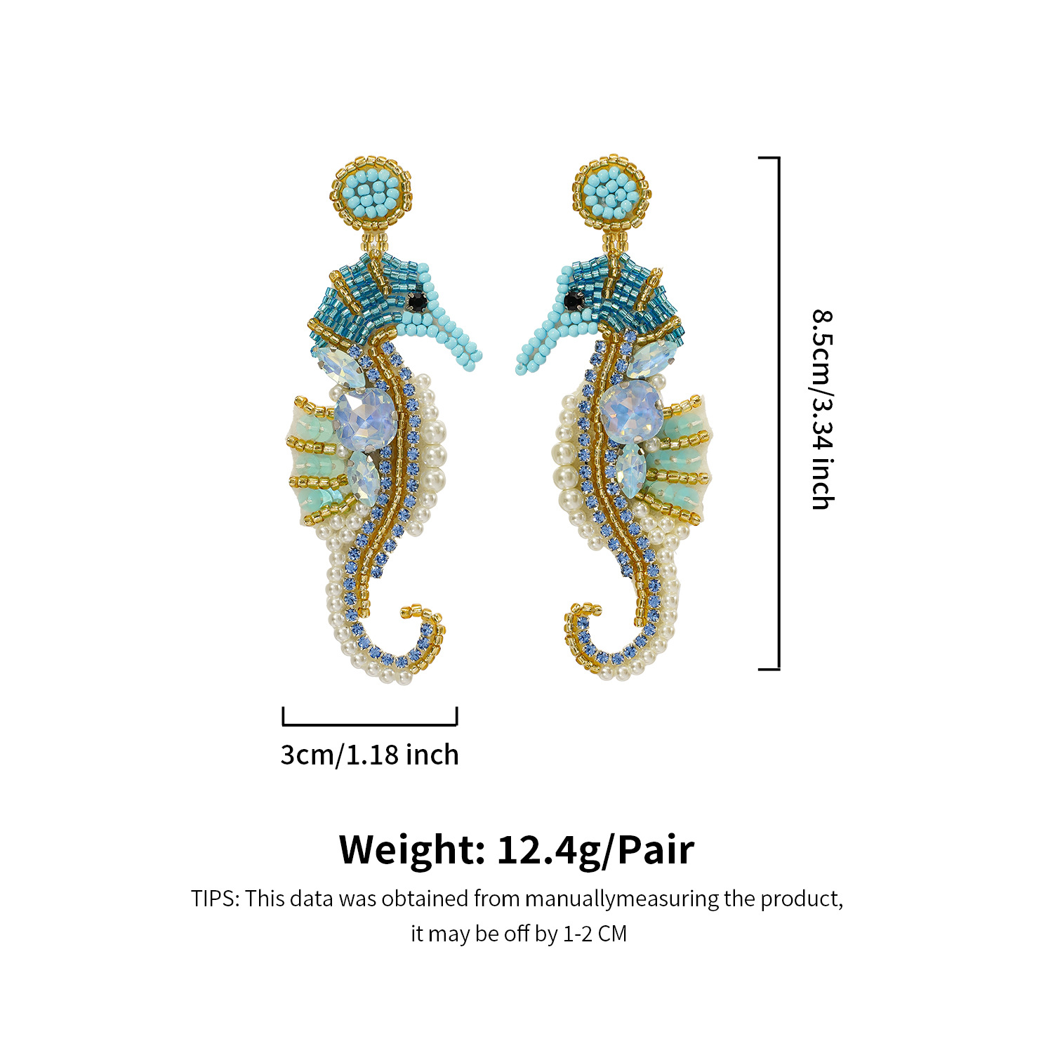Summer Ocean Vacation Style Handmade Beaded Bohemian Cute Cartoon Dolphin Starfish Animal Seed Bead Earrings