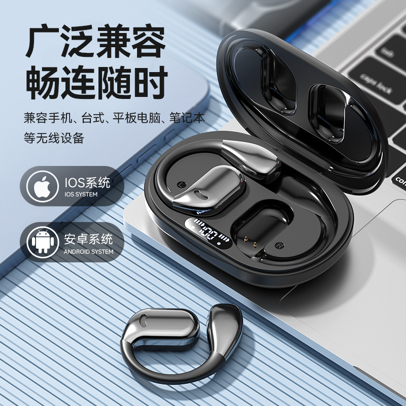 OWS Private Mold Wireless Earphone Open In-Ear Free Bluetooth Earphone Ultra Long Battery Life Noise Cancelling Sports Ear Hook Earphone