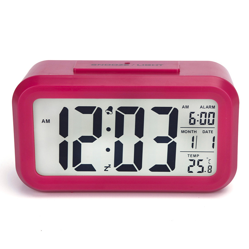 Smart Clock Alarm Clock Large Screen Ultra-Silent LED Electronic Clock Light Sensing Night Light Clock with Temperature