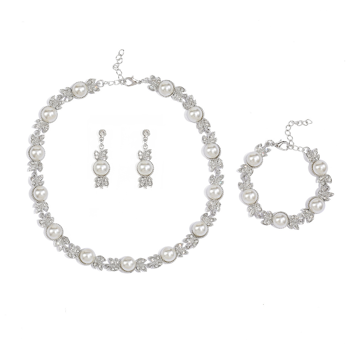Niche Pearl Necklace Set Collarbone Chain Bride Accessories Jewelry Bracelet