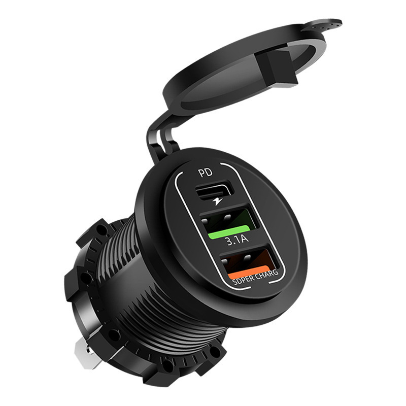 Modified Car Charger Fast Charge Adapter Plug Motorcycle Car Charging Port Retrofit 12-24V Car Cigarette Lighter Head