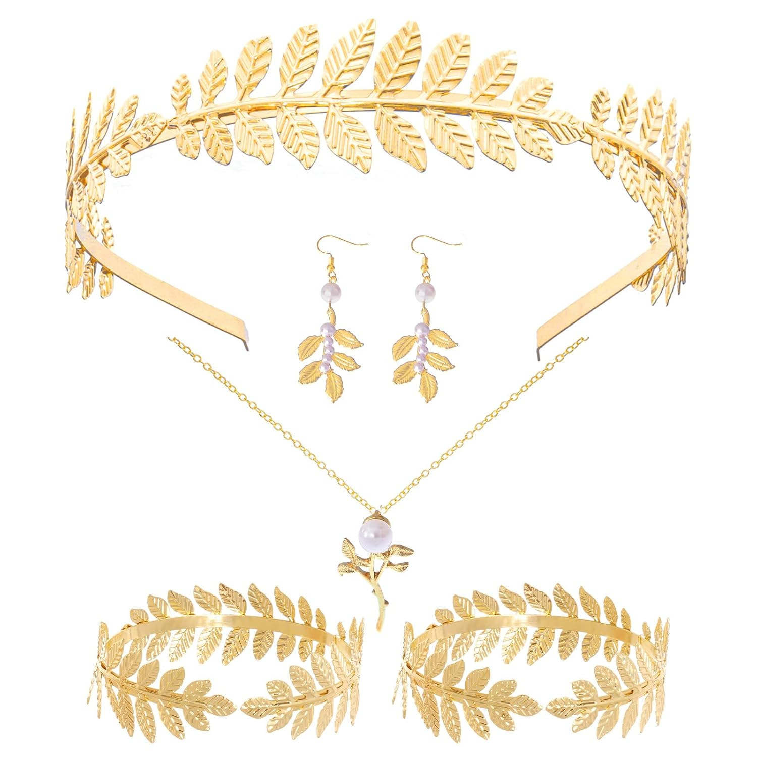 New Hair Accessory Gold Leaf Pearl Headband Accessory