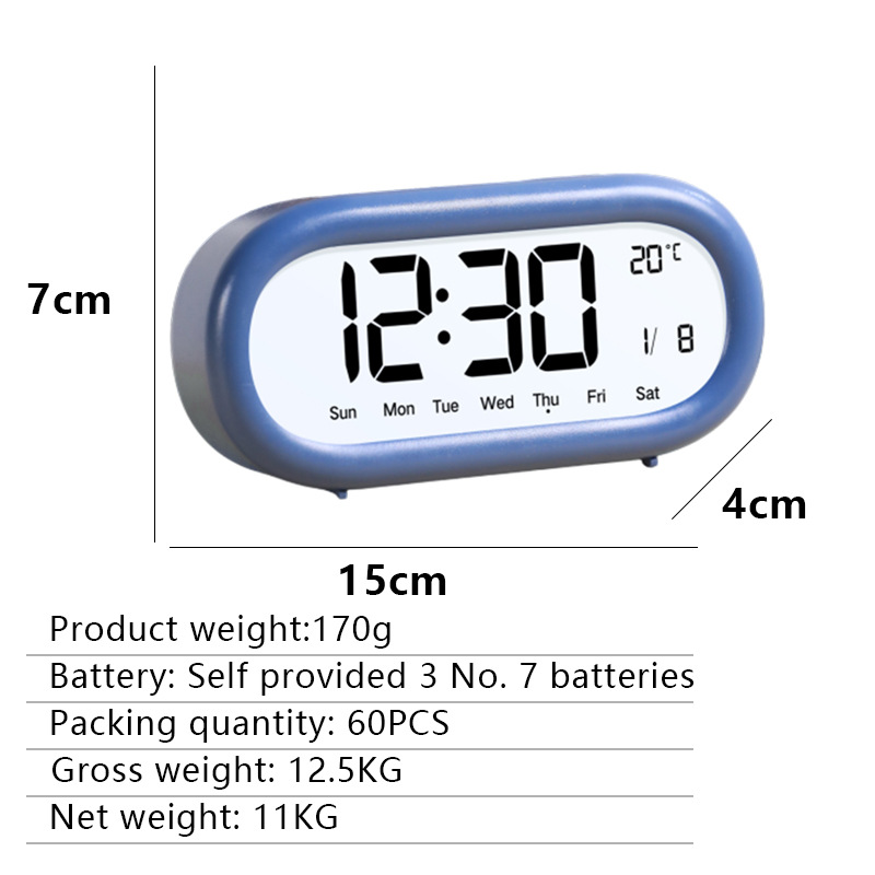 LCD electronic alarm clock bedroom desktop silent student special learning children cartoon alarm clock electronic clock living room
